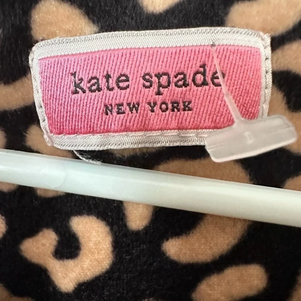 Kate Spade Leopard Velour Long Sleeve Top Size L